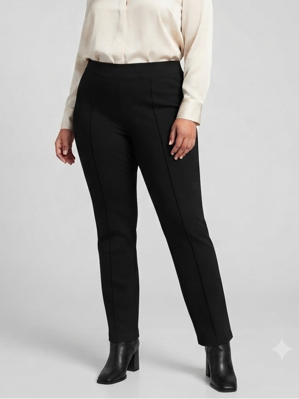 😍CLEARANCE -  GEORGE Women's Black Ponte Ankle Pants size 3X